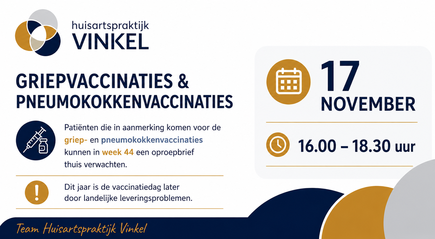 Update griep-en pneumokkenvaccinaties 