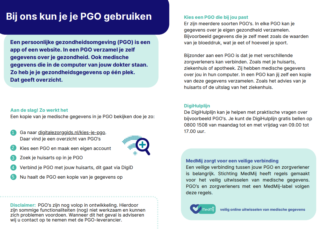 Een persoonlijke gezondheidsomgeving (PGO) 